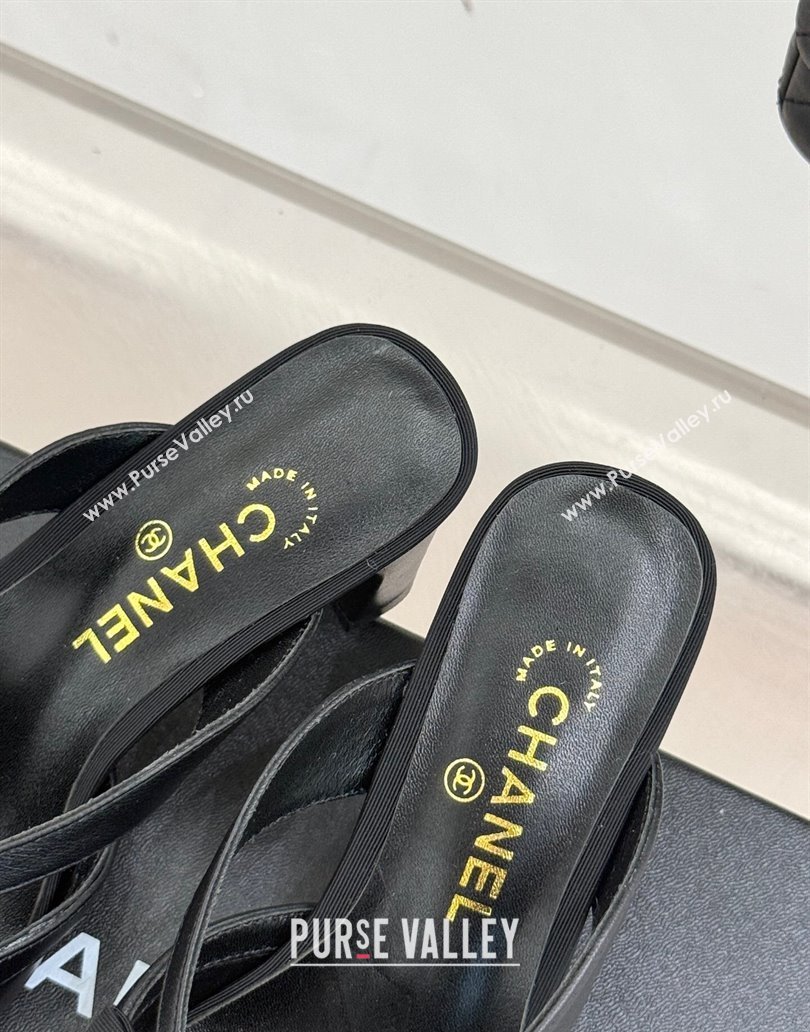 Chanel Lambskin Heel Mules with Bow Black 2025 CH041612 (MD-250416090)
