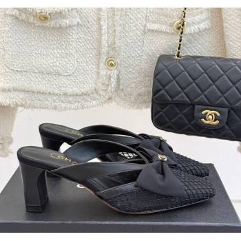 Chanel Mesh Heel Mules with Bow Black 2025 CH041612 (MD-250416091)