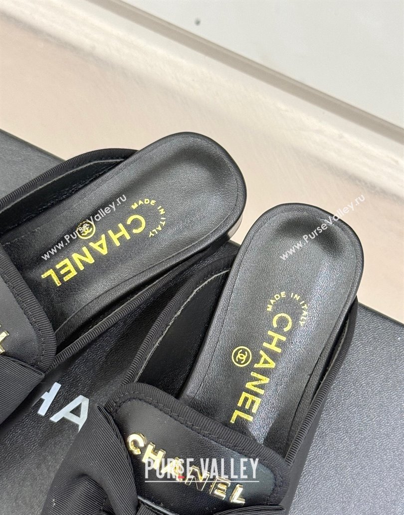 Chanel Lambskin Flat Mules with Bow Black 2025 CH041613 (MD-250416093)