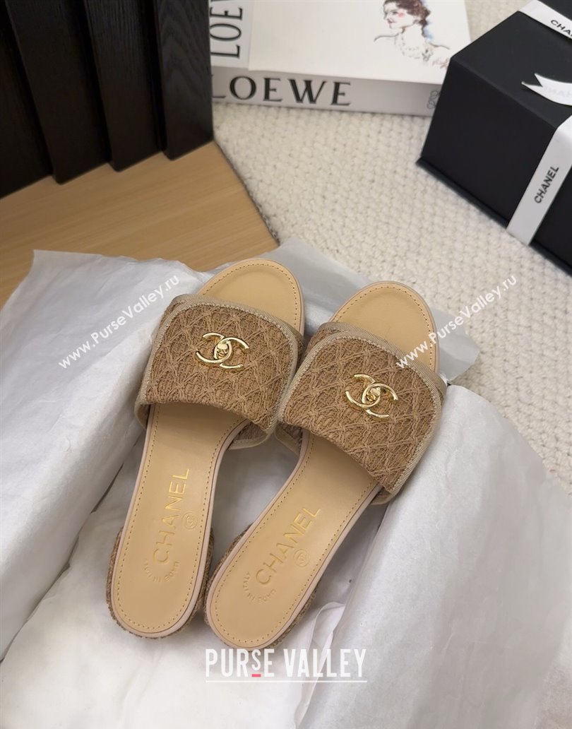 Chanel Crochet Heel Slides Sandal 5cm with Foldover G45474 Brown 2025 (MD-250415078)