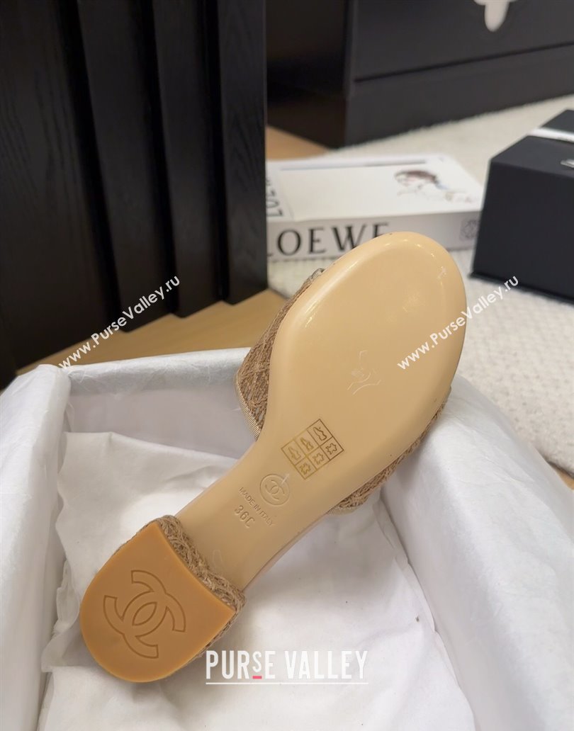 Chanel Crochet Heel Slides Sandal 5cm with Foldover G45474 Brown 2025 (MD-250415078)