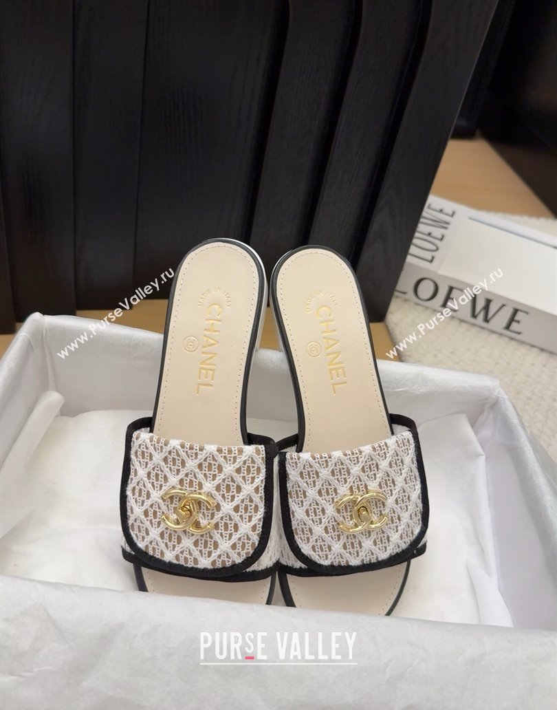 Chanel Crochet Flat Slides Sandal with Foldover G45474 White 2025 (MD-250415072)
