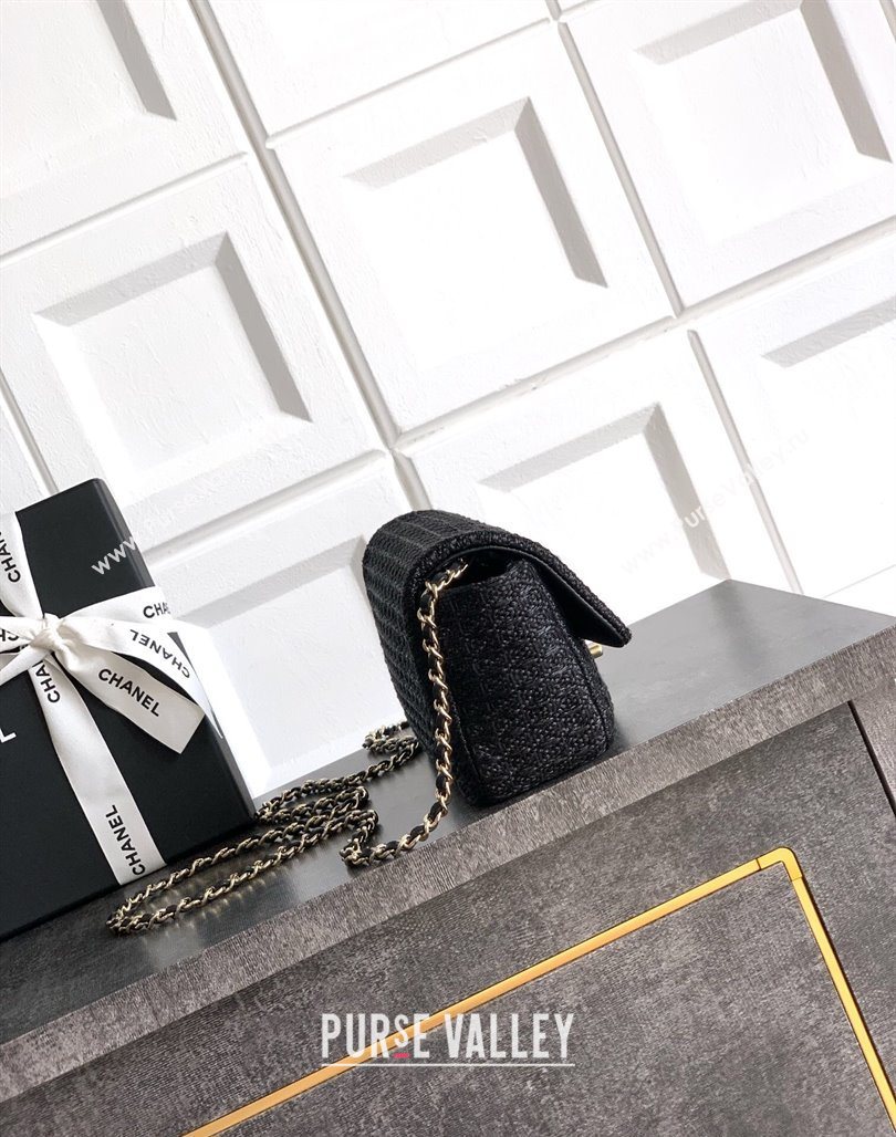 Chanel Braided Lurex Silver-Tone Metal Flap Bag AS5279 Black 2025 (yezi-250526001)
