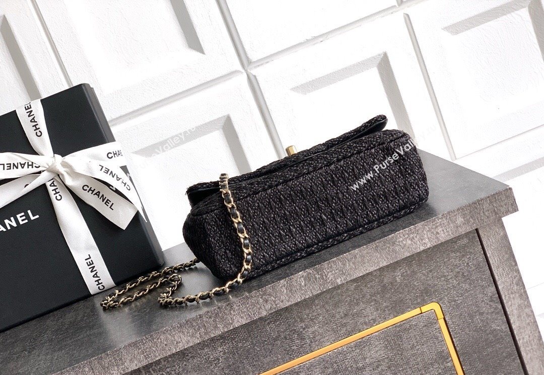 Chanel Braided Lurex Silver-Tone Metal Flap Bag AS5279 Black 2025 (yezi-250526001)