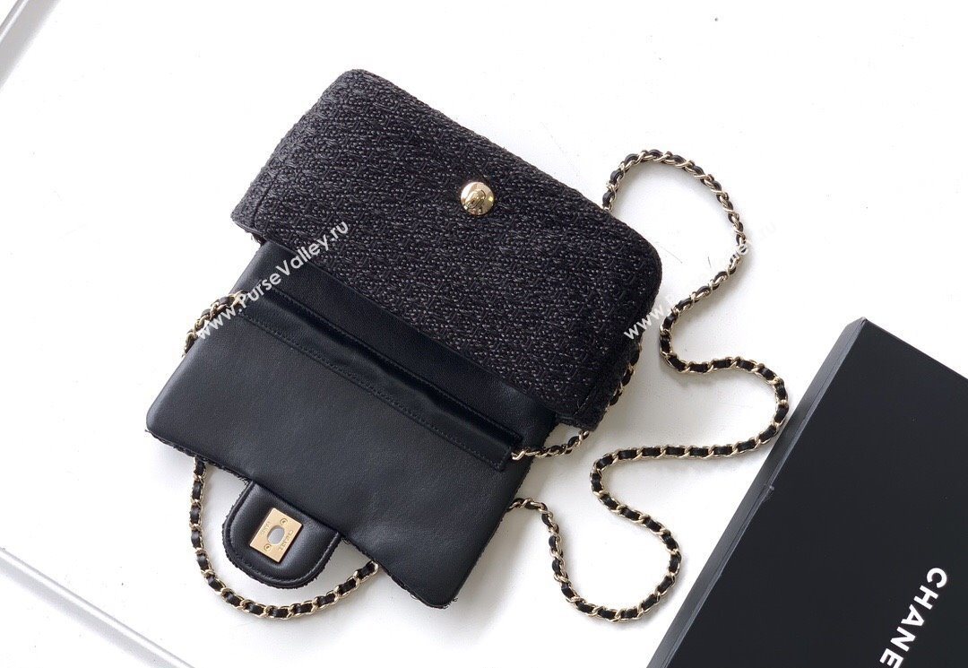 Chanel Braided Lurex Silver-Tone Metal Flap Bag AS5279 Black 2025 (yezi-250526001)