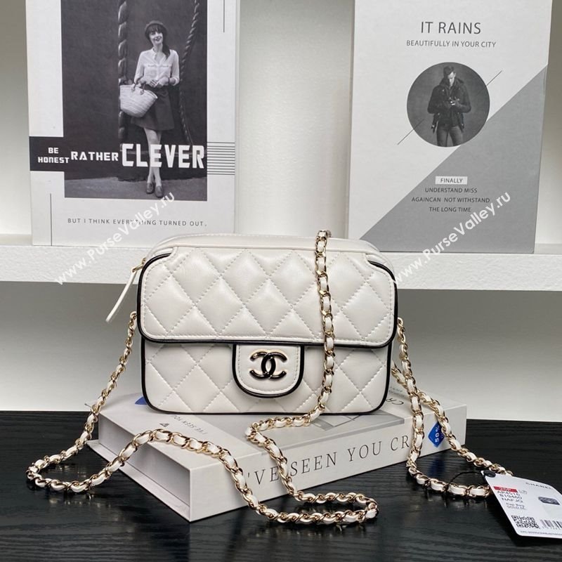 Chanel Lambskin Mini Camera bag White 2025 AP4516 (yezi-250526016)