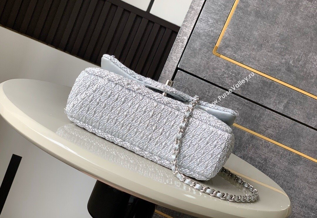 Chanel Braided Lurex Silver-Tone Metal Flap Bag AS5279 Silver 2025 (yezi-250526002)