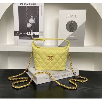 Chanel Grained Calfskin Clutch with Chain Yellow 2025 AP4484 (yezi-250526017)