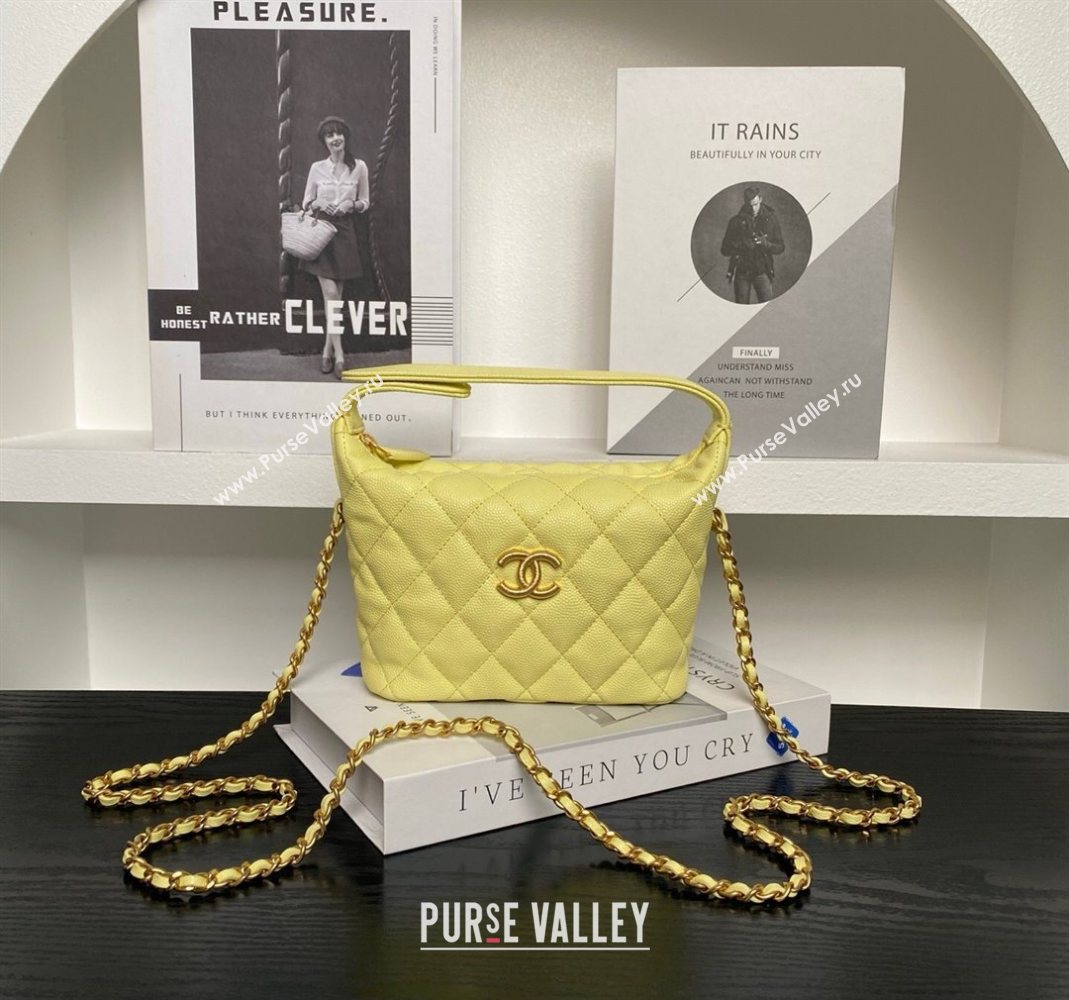 Chanel Grained Calfskin Clutch with Chain Yellow 2025 AP4484 (yezi-250526017)