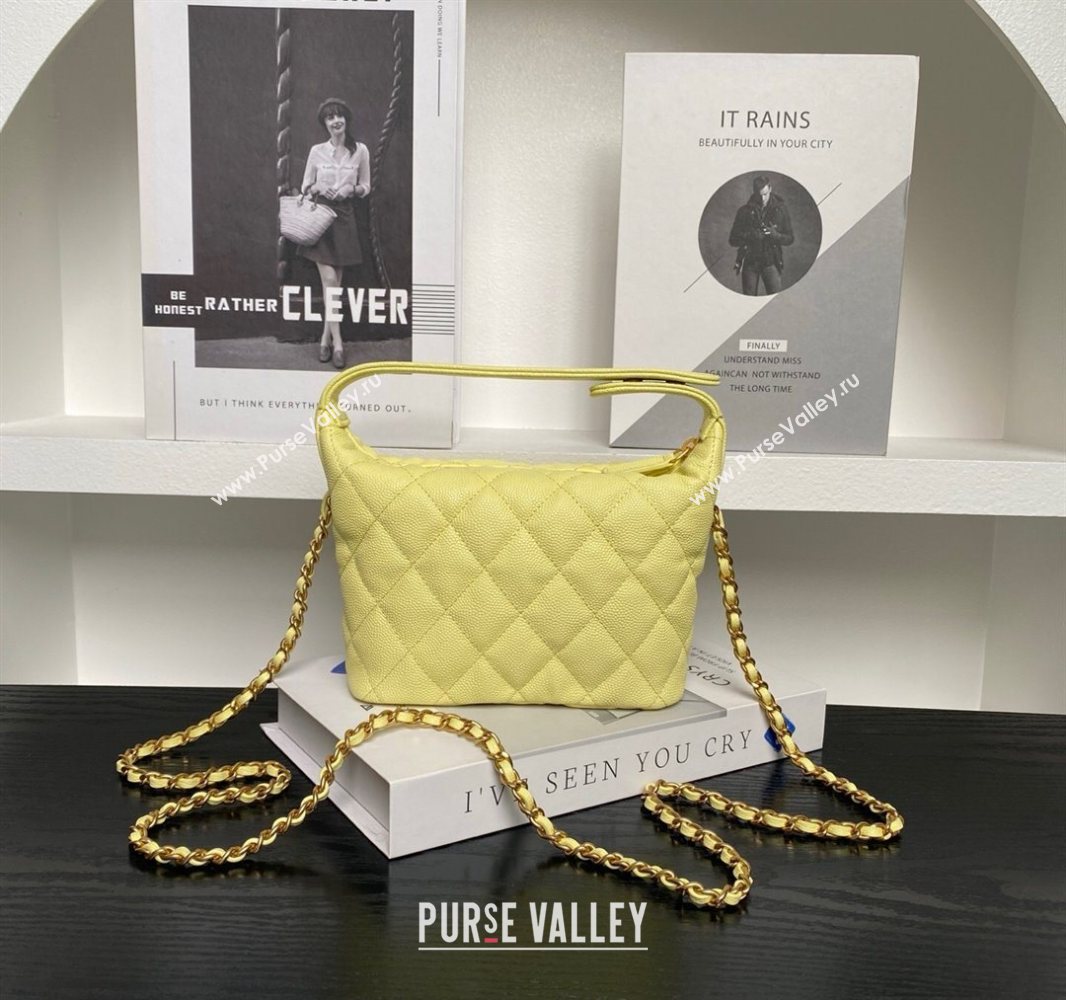 Chanel Grained Calfskin Clutch with Chain Yellow 2025 AP4484 (yezi-250526017)