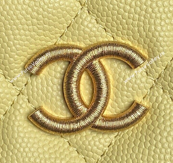 Chanel Grained Calfskin Clutch with Chain Yellow 2025 AP4484 (yezi-250526017)