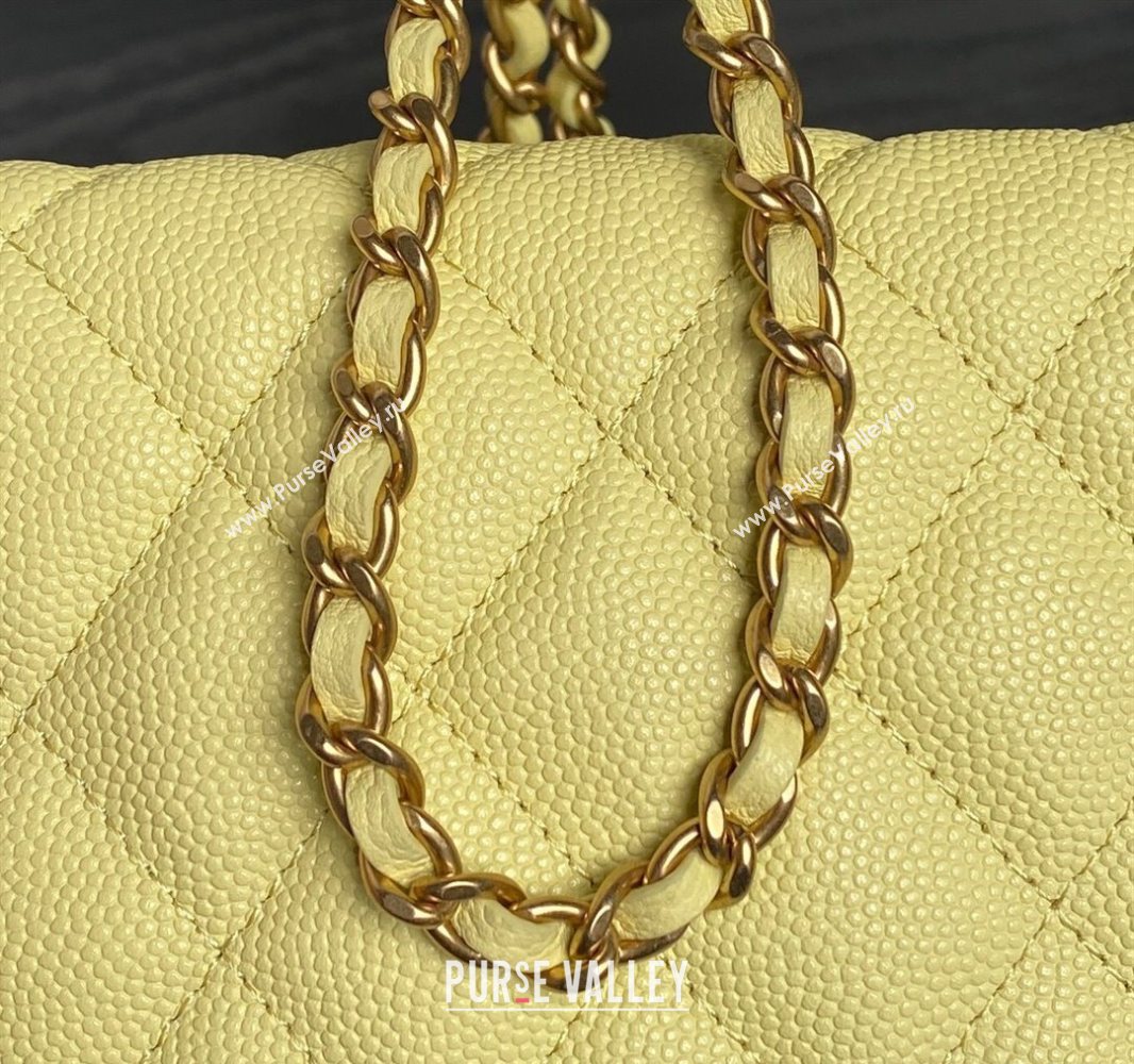 Chanel Grained Calfskin Clutch with Chain Yellow 2025 AP4484 (yezi-250526017)