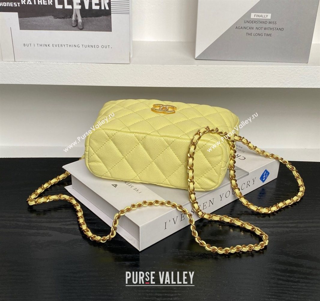 Chanel Grained Calfskin Clutch with Chain Yellow 2025 AP4484 (yezi-250526017)