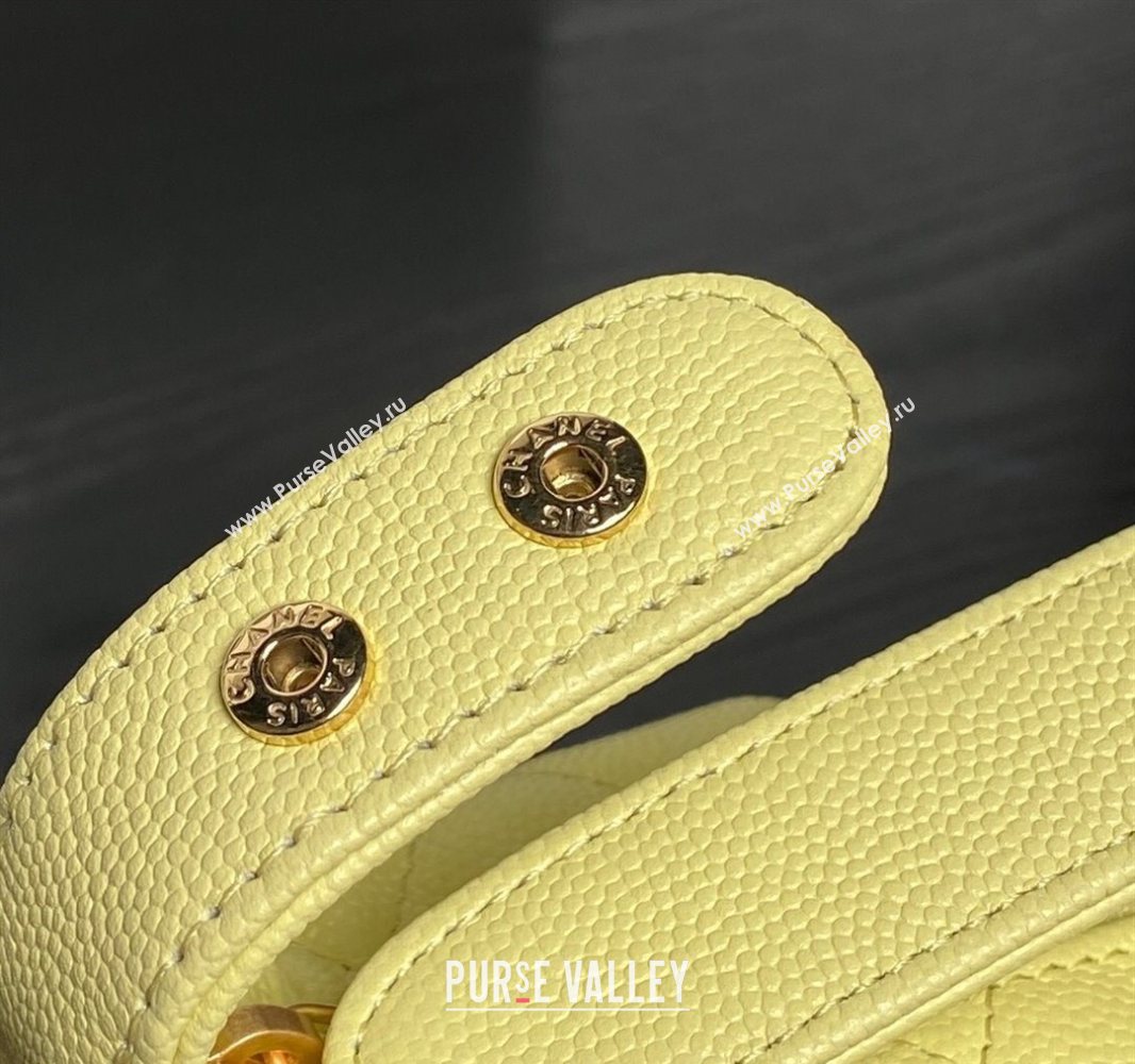 Chanel Grained Calfskin Clutch with Chain Yellow 2025 AP4484 (yezi-250526017)