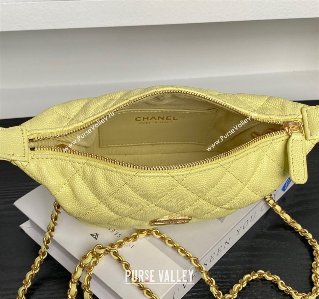 Chanel Grained Calfskin Clutch with Chain Yellow 2025 AP4484 (yezi-250526017)