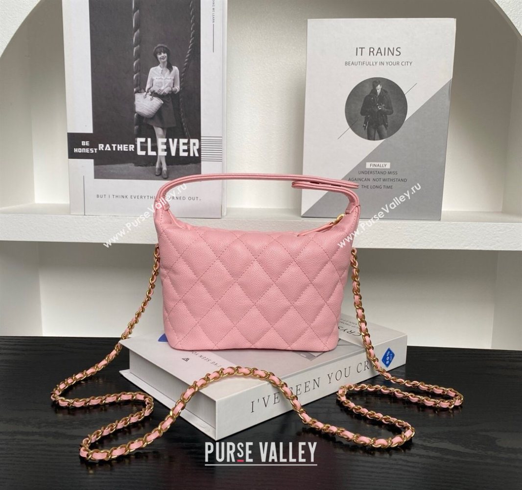 Chanel Grained Calfskin Clutch with Chain Pink 2025 AP4484 (yezi-250526018)