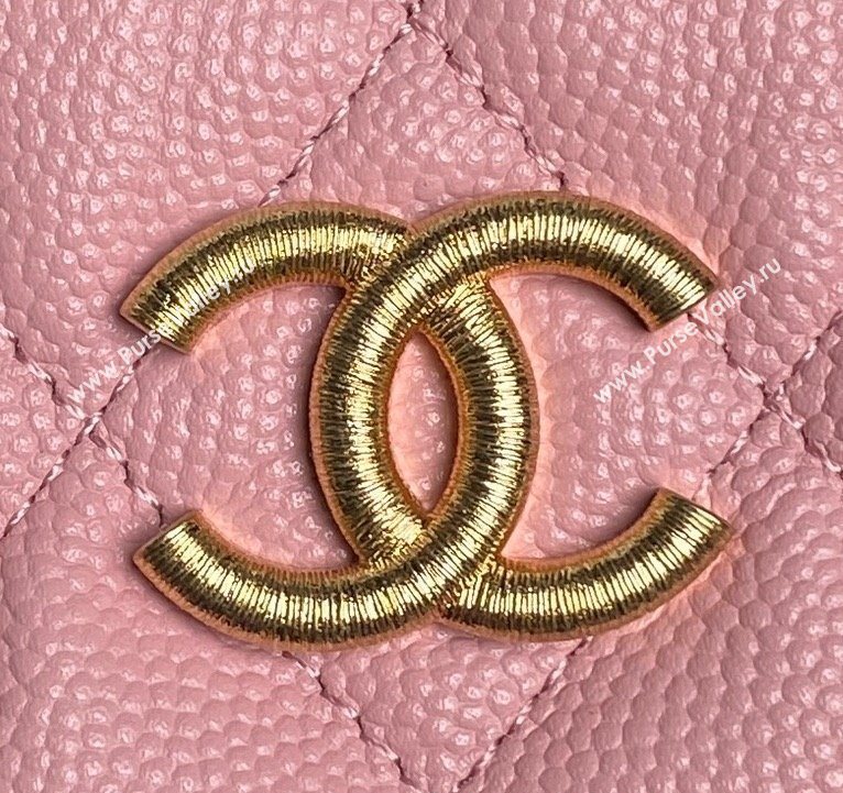 Chanel Grained Calfskin Clutch with Chain Pink 2025 AP4484 (yezi-250526018)
