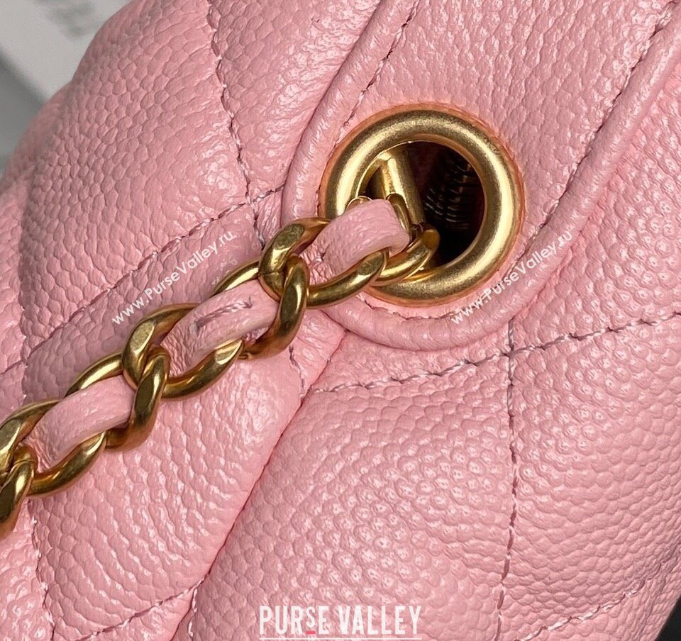 Chanel Grained Calfskin Clutch with Chain Pink 2025 AP4484 (yezi-250526018)