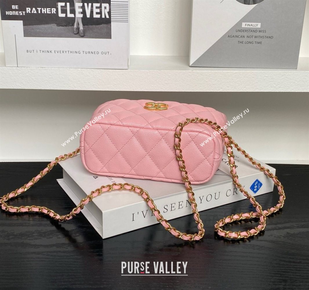 Chanel Grained Calfskin Clutch with Chain Pink 2025 AP4484 (yezi-250526018)