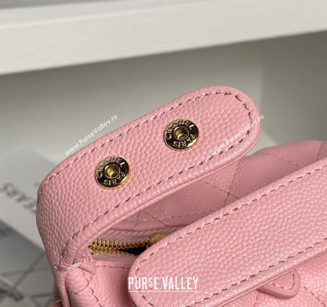 Chanel Grained Calfskin Clutch with Chain Pink 2025 AP4484 (yezi-250526018)