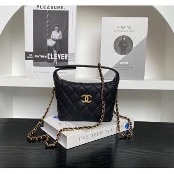 Chanel Grained Calfskin Clutch with Chain Black 2025 AP4484 (yezi-250526019)