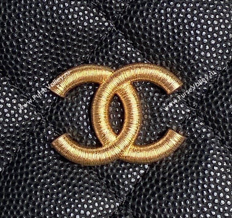 Chanel Grained Calfskin Clutch with Chain Black 2025 AP4484 (yezi-250526019)