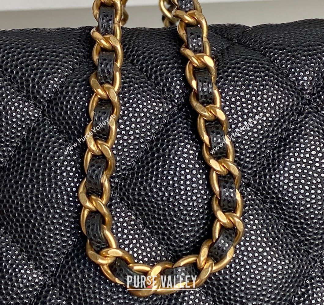 Chanel Grained Calfskin Clutch with Chain Black 2025 AP4484 (yezi-250526019)
