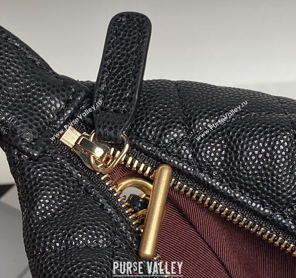 Chanel Grained Calfskin Clutch with Chain Black 2025 AP4484 (yezi-250526019)