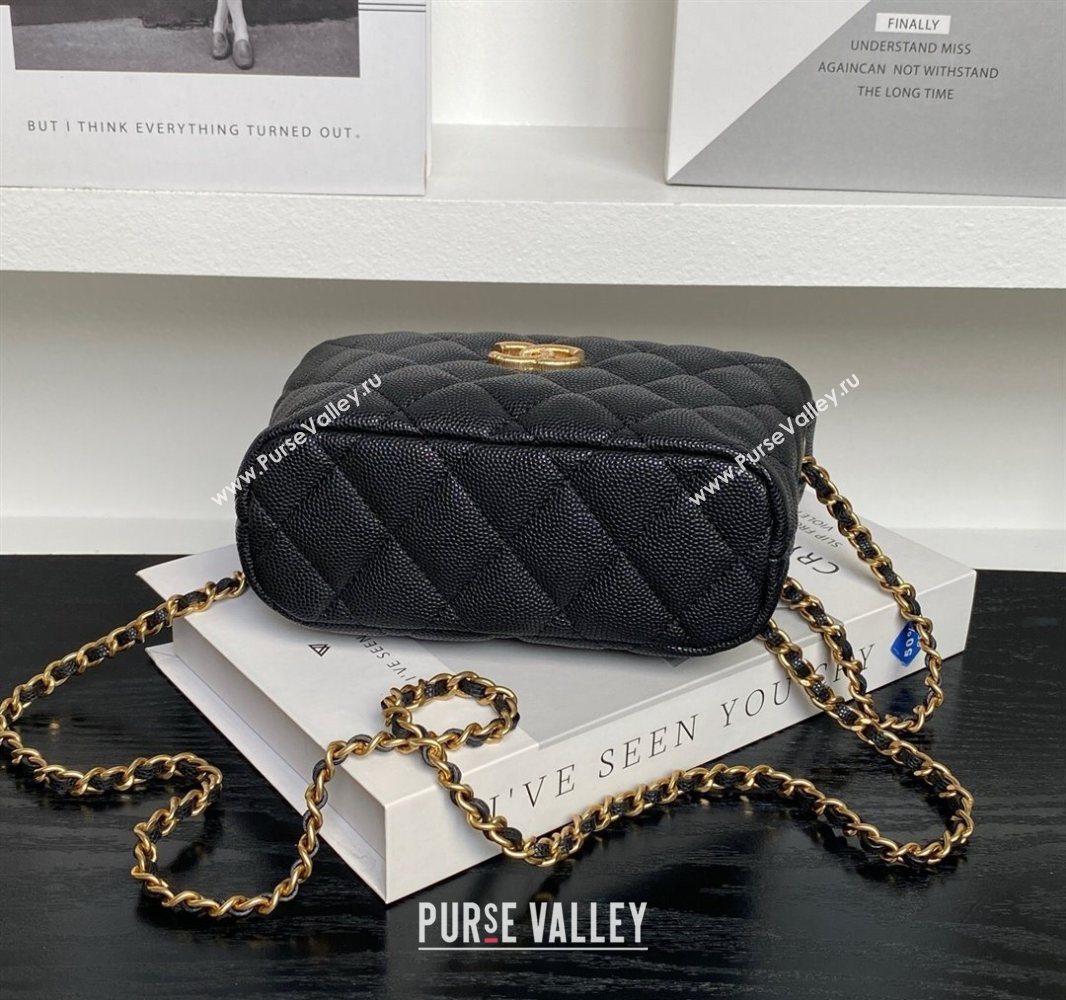 Chanel Grained Calfskin Clutch with Chain Black 2025 AP4484 (yezi-250526019)