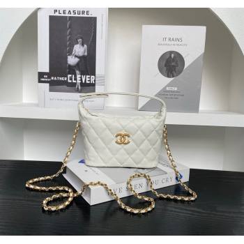 Chanel Grained Calfskin Clutch with Chain White 2025 AP4484 (yezi-250526020)