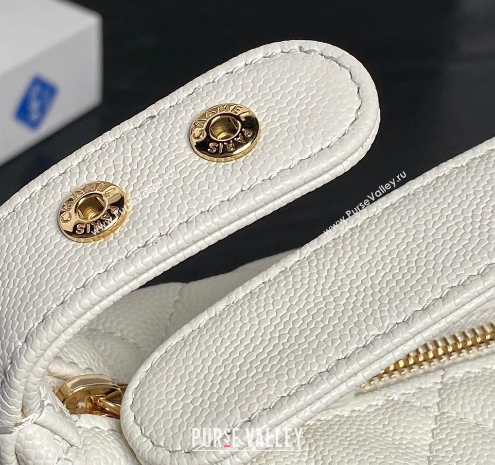 Chanel Grained Calfskin Clutch with Chain White 2025 AP4484 (yezi-250526020)