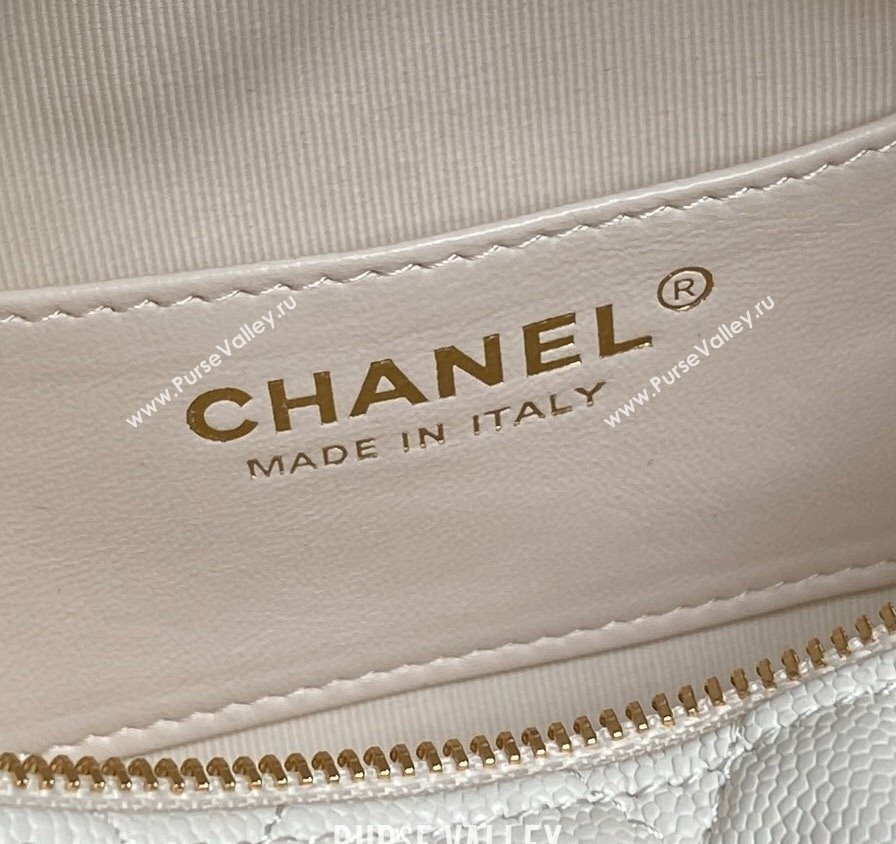 Chanel Grained Calfskin Clutch with Chain White 2025 AP4484 (yezi-250526020)