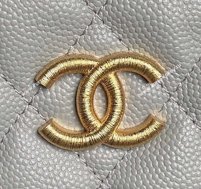 Chanel Grained Calfskin Clutch with Chain Grey 2025 AP4484 (yezi-250526021)