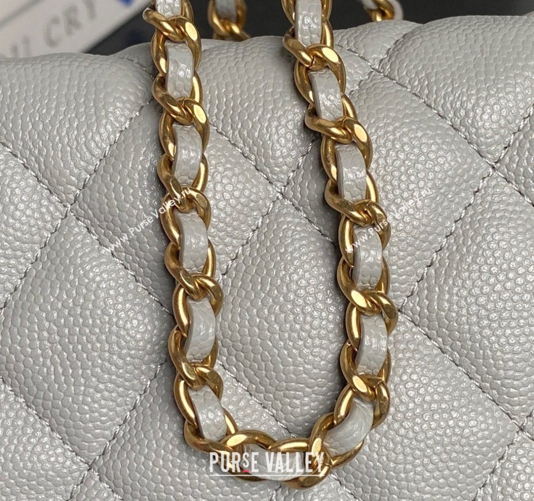 Chanel Grained Calfskin Clutch with Chain Grey 2025 AP4484 (yezi-250526021)
