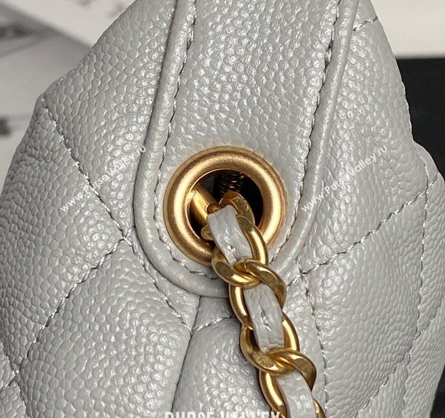 Chanel Grained Calfskin Clutch with Chain Grey 2025 AP4484 (yezi-250526021)