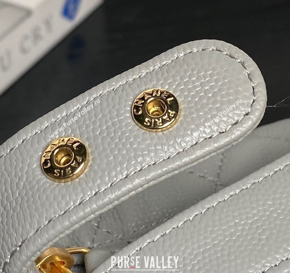 Chanel Grained Calfskin Clutch with Chain Grey 2025 AP4484 (yezi-250526021)
