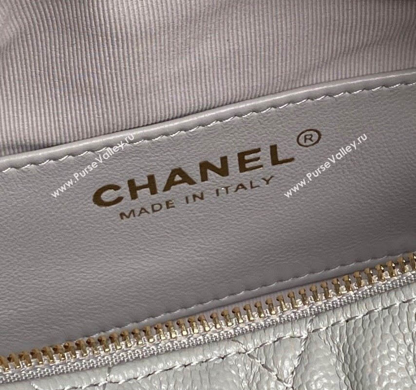Chanel Grained Calfskin Clutch with Chain Grey 2025 AP4484 (yezi-250526021)
