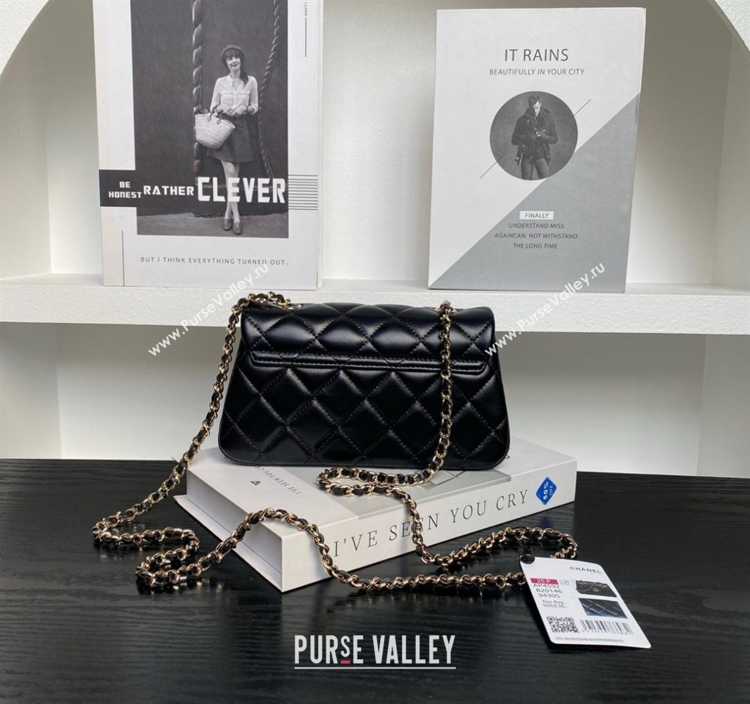 Chanel Lambskin Clutch with Chain AP4592 Black 2025 (yezi-250526022)