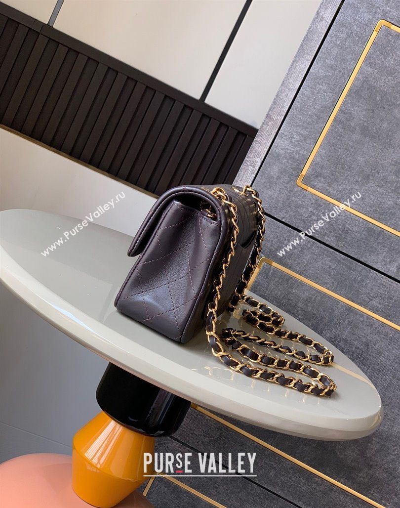 Chanel Vintage Lambskin Small Flap Bag Chocolate Brown 2025 CH032701 (yezi-250526023)