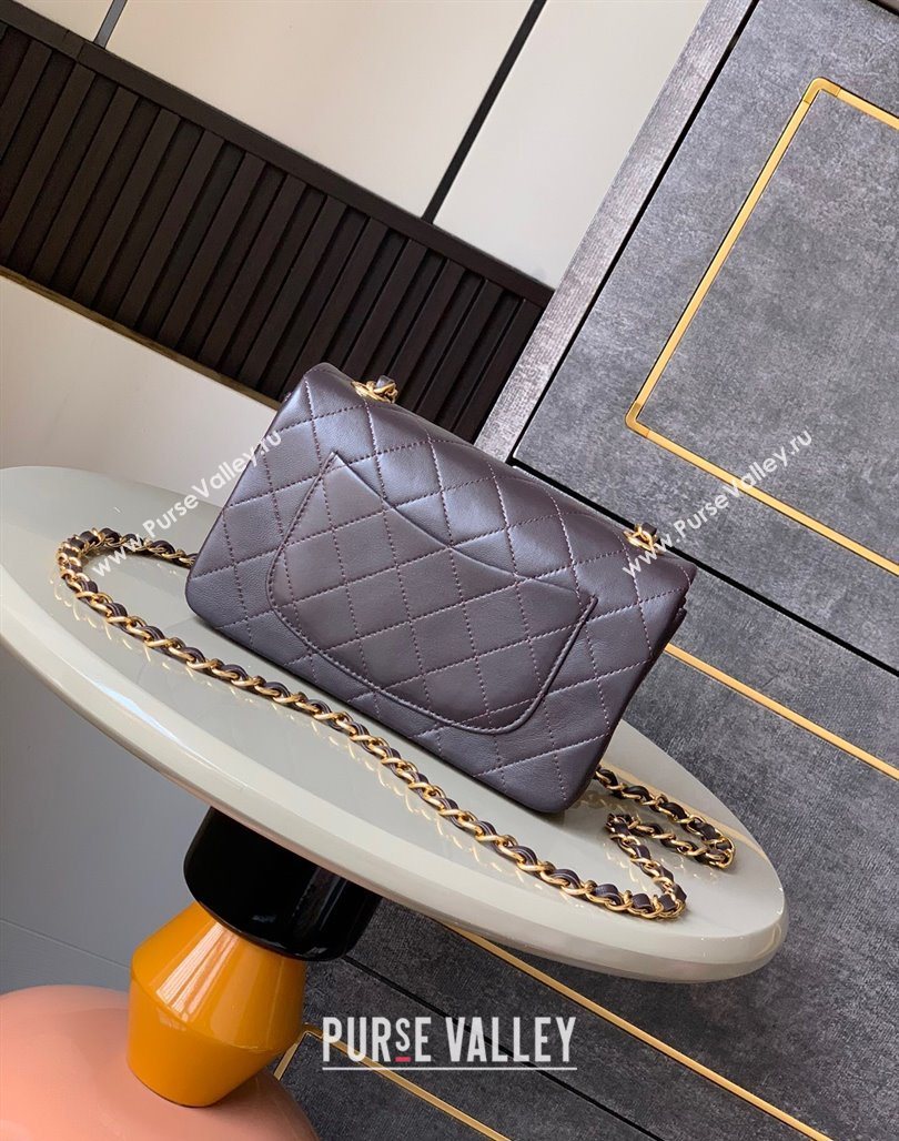 Chanel Vintage Lambskin Small Flap Bag Chocolate Brown 2025 CH032701 (yezi-250526023)