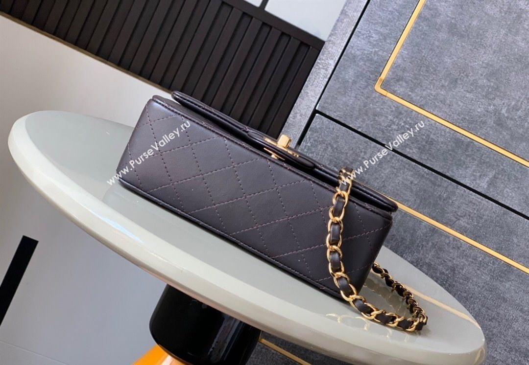 Chanel Vintage Lambskin Small Flap Bag Chocolate Brown 2025 CH032701 (yezi-250526023)