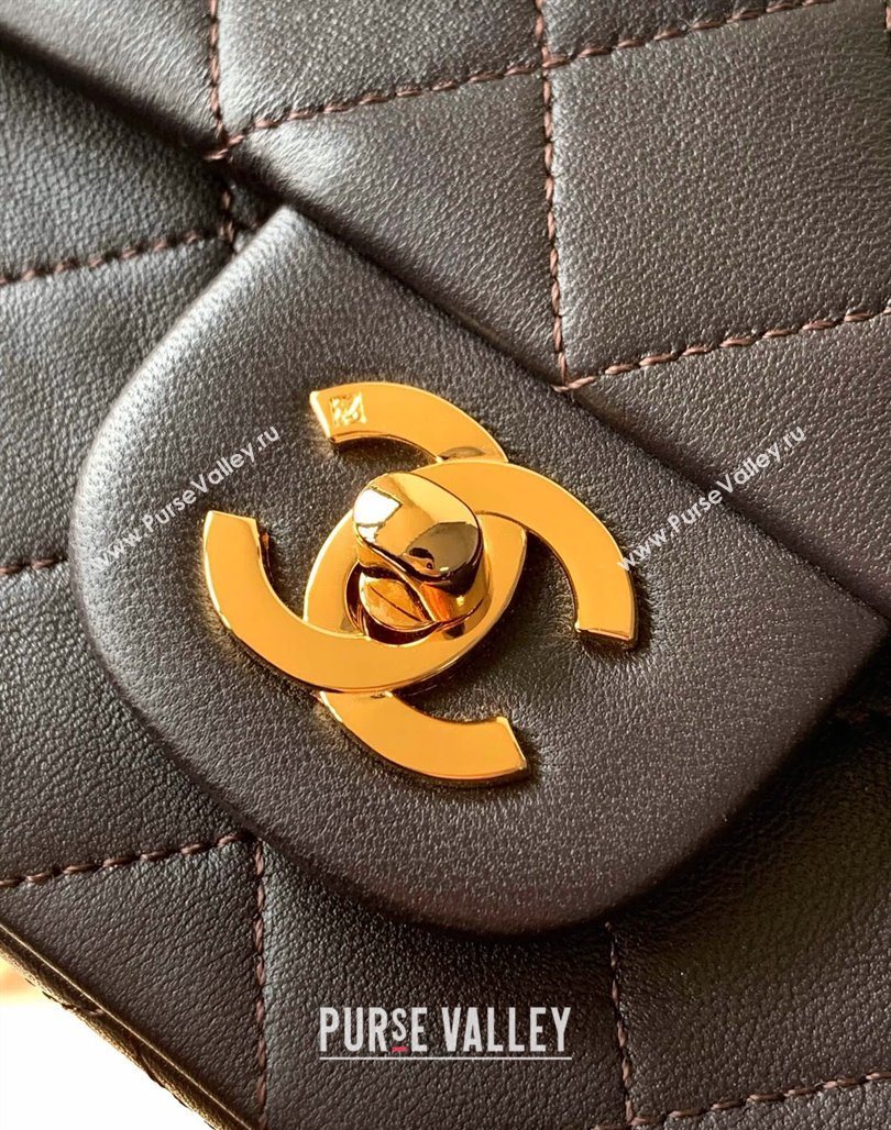 Chanel Vintage Lambskin Small Flap Bag Chocolate Brown 2025 CH032701 (yezi-250526023)