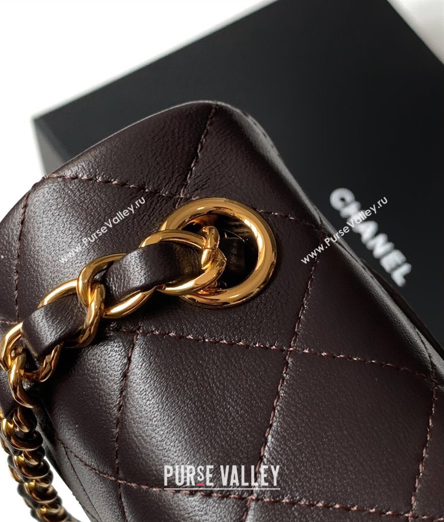 Chanel Vintage Lambskin Small Flap Bag Chocolate Brown 2025 CH032701 (yezi-250526023)
