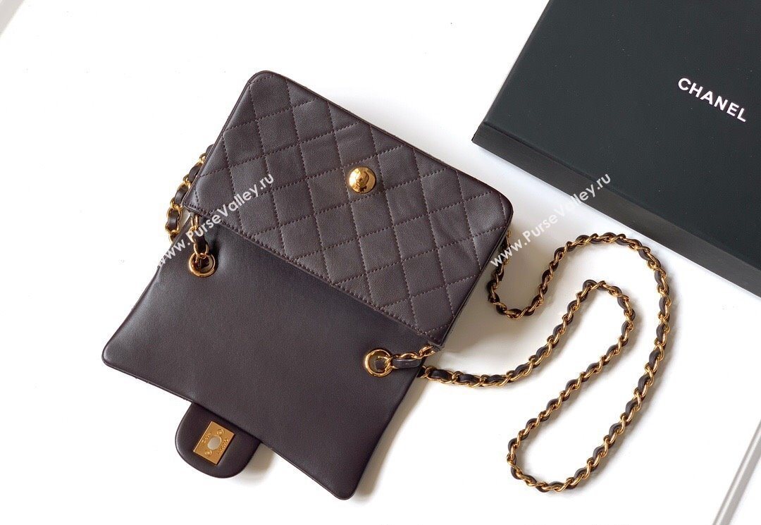 Chanel Vintage Lambskin Small Flap Bag Chocolate Brown 2025 CH032701 (yezi-250526023)