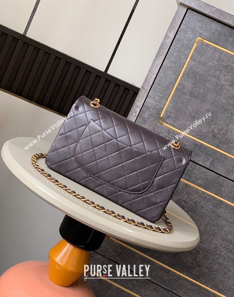 Chanel Vintage Lambskin Medium Flap Bag Chocolate Brown 2025 CH032701 (yezi-250526025)