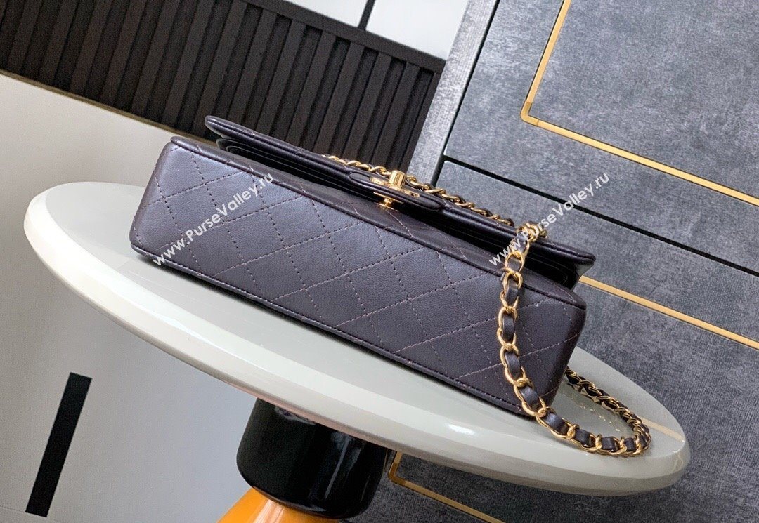 Chanel Vintage Lambskin Medium Flap Bag Chocolate Brown 2025 CH032701 (yezi-250526025)