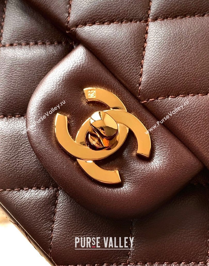 Chanel Vintage Lambskin Small Flap Bag Brown2 2025 CH032701 (yezi-250526024)