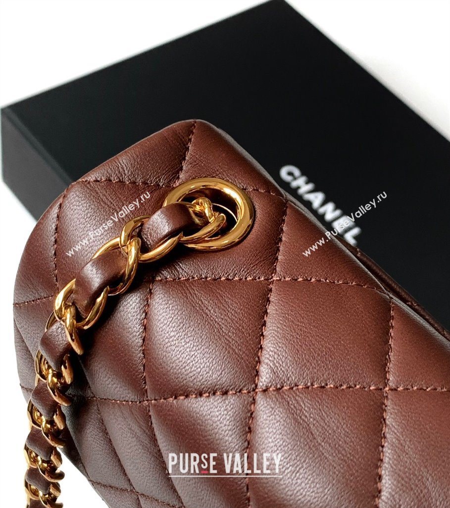 Chanel Vintage Lambskin Small Flap Bag Brown2 2025 CH032701 (yezi-250526024)