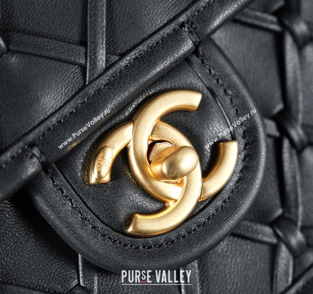 Chanel Braided Calfskin Leather Mini Flap Bag AS4797 Black 2025 (yezi-250526006)