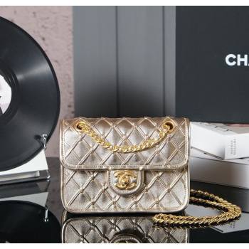 Chanel Metallized Braided Calfskin Mini Flap Bag AS4797 Gold 2025 (yezi-250526007)